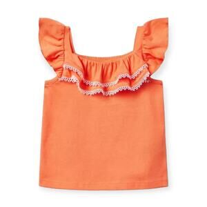 Janie and Jack NWT Bali Sunset Trim Ruffle Top. Size 4.